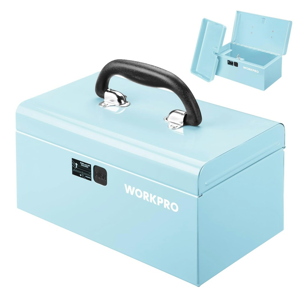 WorkPro 10.8" Mini Metal Tool Box w/ Removable Tray: $28 WorkPro 10.8" Mini Metal Tool Box w/ Removable Tray: $28