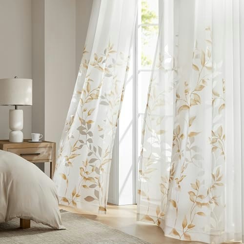Madison Park 50" x 84" Semi Sheer Botanical Print Curtain Panel: $17.67 Madison Park 50" x 84" Semi Sheer Botanical Print Curtain Panel: $17.67