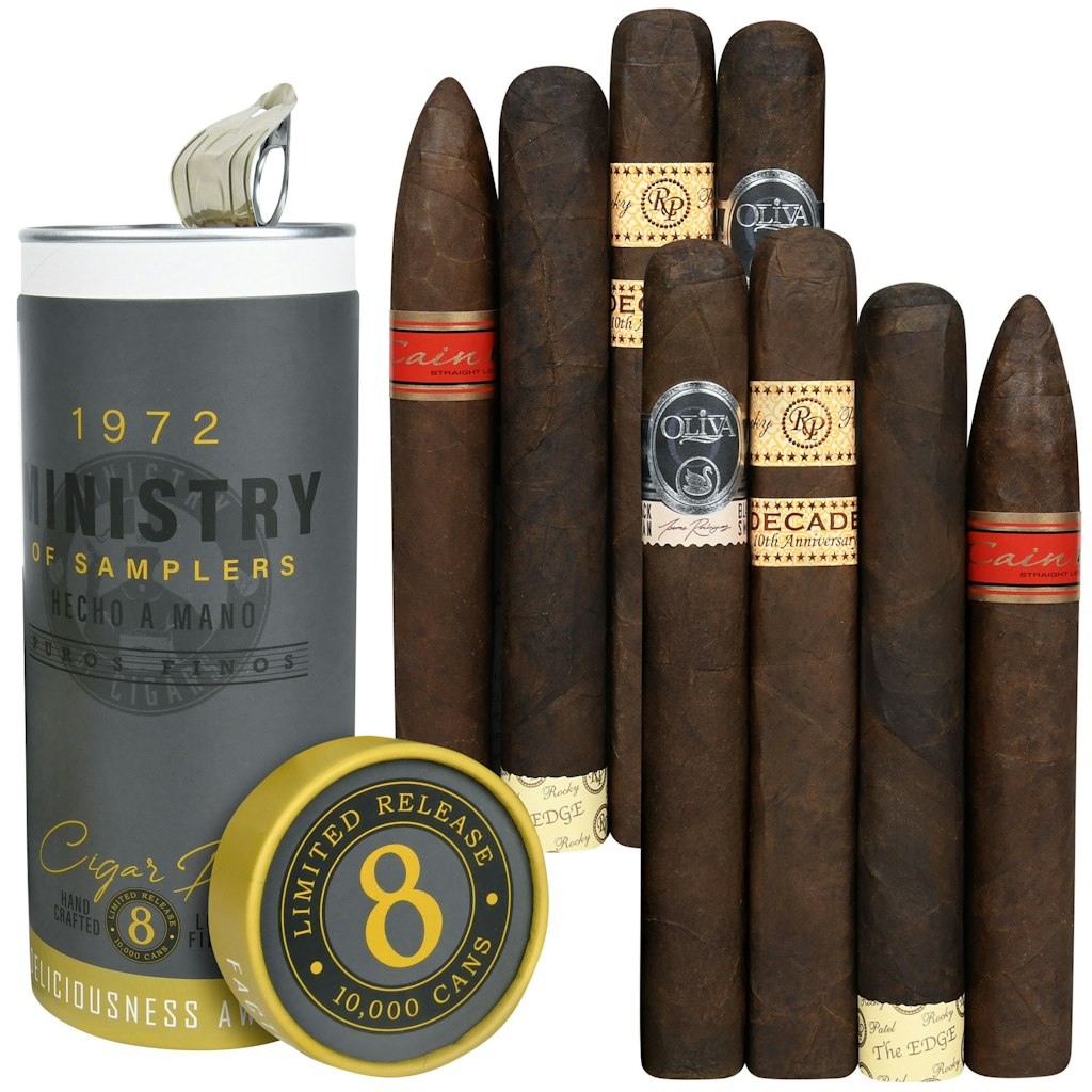 McRizzle #6 Rocky Oliva Full 8-Cigar Sampler Can: $35 McRizzle #6 Rocky Oliva Full 8-Cigar Sampler Can: $35