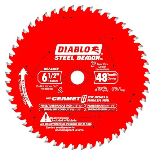 Diablo Steel Demon Cermet II 6-1/2-inch 48-Tooth Metal Cutting Saw Blade: $36.65 Diablo Steel Demon Cermet II 6-1/2-inch 48-Tooth Metal Cutting Saw Blade: $36.65
