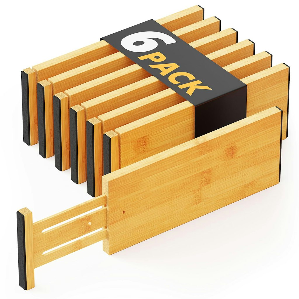 SpaceAid Bamboo 4.65" Adjustable Drawer Dividers 6-Pack: $32 SpaceAid Bamboo 4.65" Adjustable Drawer Dividers 6-Pack: $32