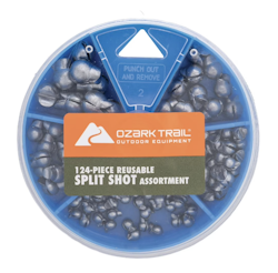 Ozark Trail 124-Piece Reusable Split Shot Assortment for $4 + free shipping w/ $35