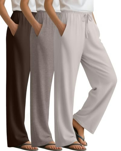 Sweetyweee Women's Wide Leg Lounge Yoga Pants 3-Pack: $42.29