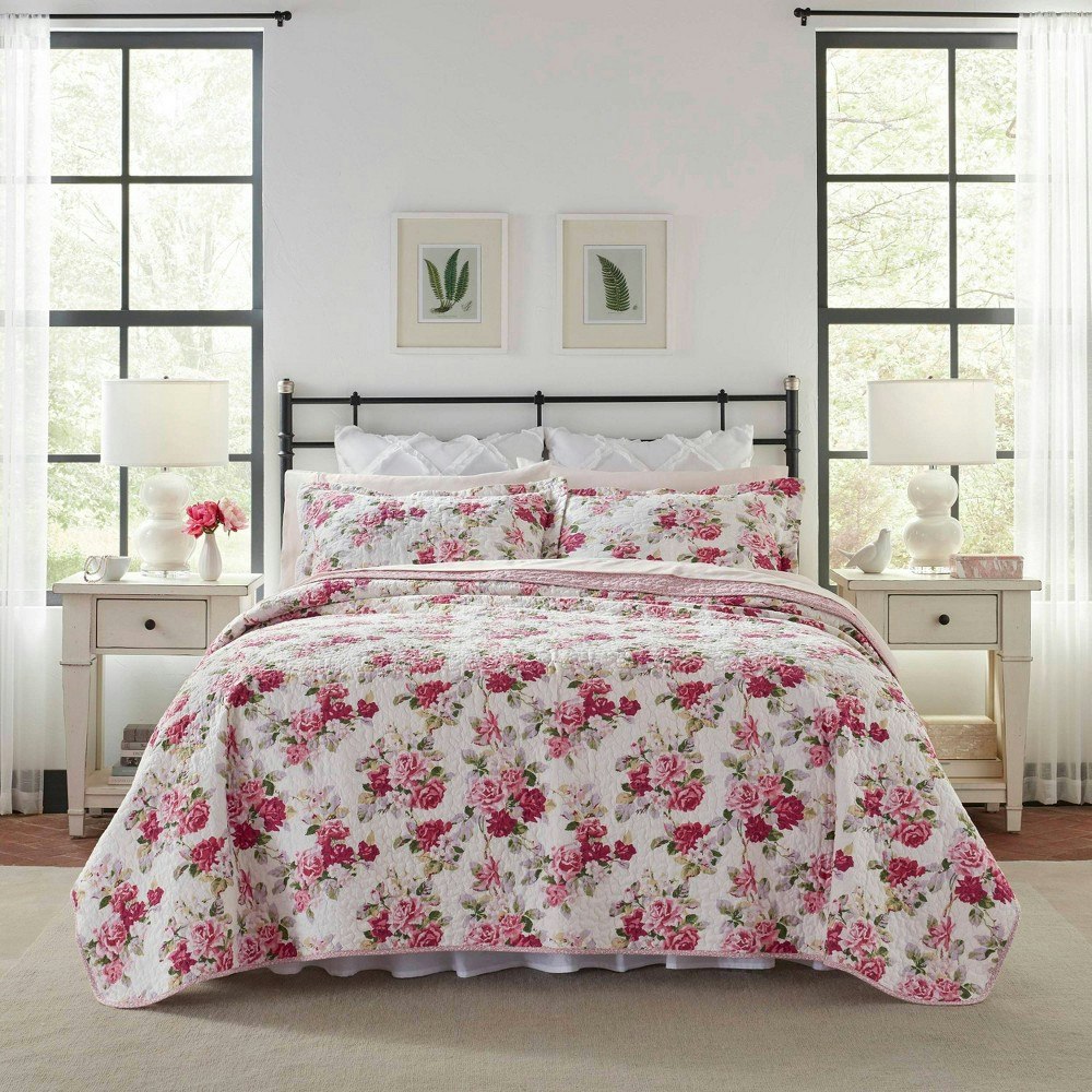 Laura Ashley Lidia King Quilt and Sham Set: $119.99 Laura Ashley Lidia King Quilt and Sham Set: $119.99