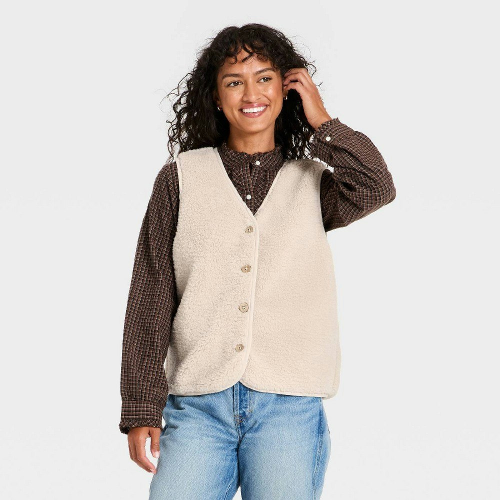 Universal Thread Women's Shearling Vest: $30 Universal Thread Women's Shearling Vest: $30