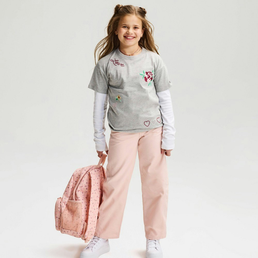Cat & Jack Girls' Short Sleeve Embroidered Floral Oversized T-Shirt: $10 Cat & Jack Girls' Short Sleeve Embroidered Floral Oversized T-Shirt: $10