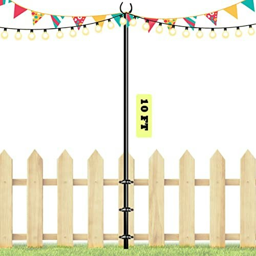 Sprimden 10-foot Outdoor String Light Pole: $18.69