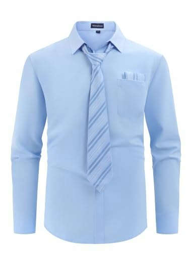 Men's Dress Shirt with Tie and Pocket Square: $22.94