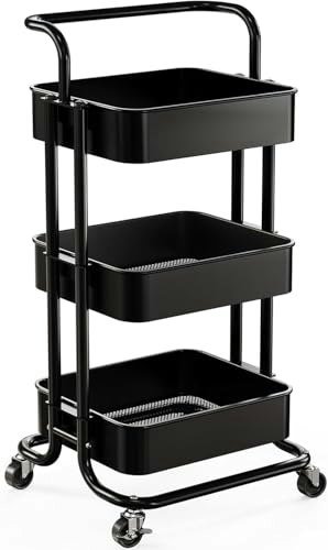 Pipishell 3-Tier Rolling Metal Cart: $29.98