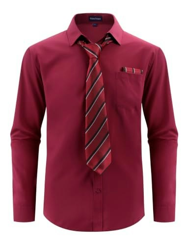Men's Dress Shirt with Tie and Pocket Square: $19.88