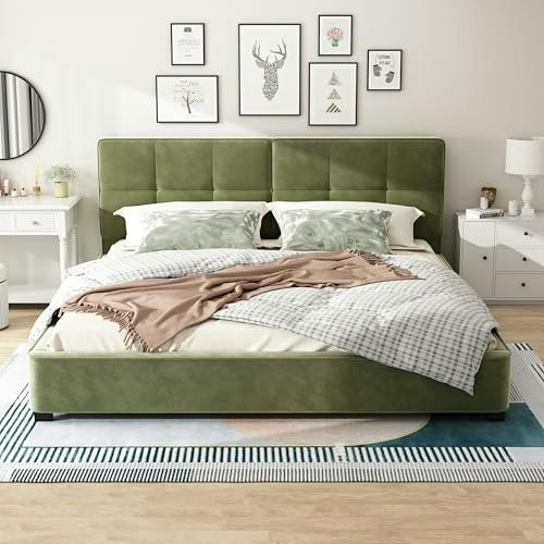 Merax King Size Velvet Upholstered Platform Bed: $353.86 Merax King Size Velvet Upholstered Platform Bed: $353.86