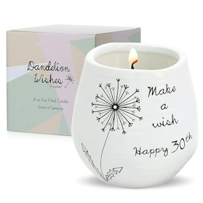 Pavilion Gift Company 8-oz. Make a Wish Happy 30th Ceramic Candle for $15 + free shipping w/ Prime
