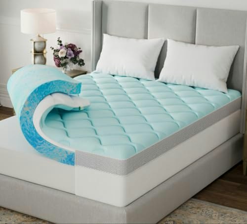 Novilla King Memory Foam Mattress Topper: $55.85