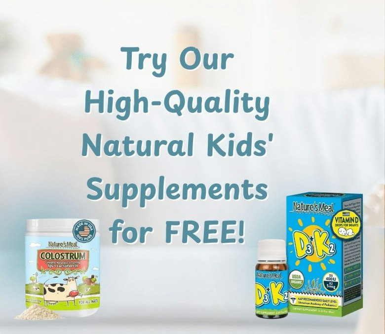 Nature's Meal Vitamin D3 + K2 Drops or Colostrum Powder Sample: Free