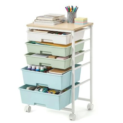 Vasagle 5-Drawer Rolling Utility Cart for $40 + free shipping
