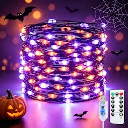 100 LED Orange & Purple Fairy Lights