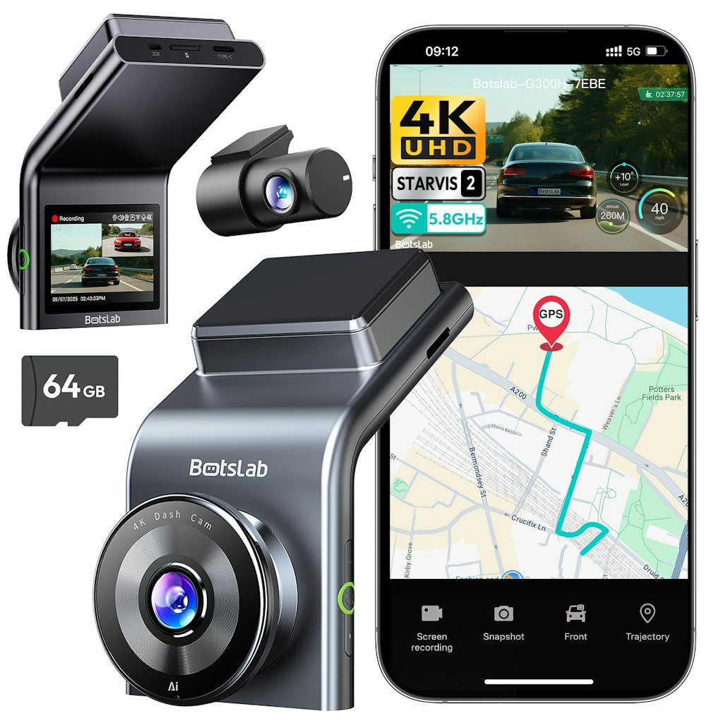 Botslab G300H Plus 4K Dual Dash Cam: $100