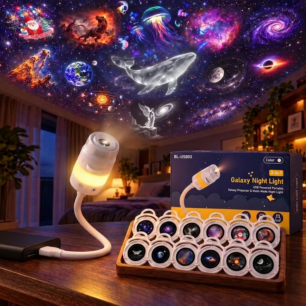 2-in-1 Galaxy Projector Night Light: $30