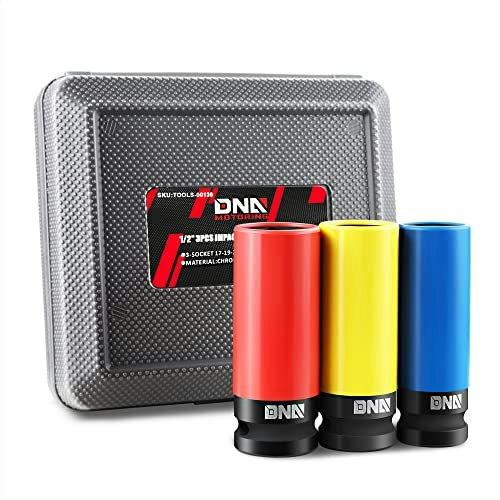 DNA Motoring 3-Piece 1/2-Inch Drive Deep Impact Socket Set: $14.24