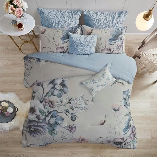 Madison Park 8-Piece Floral Cotton Queen Comforter Set: $74.49 Madison Park 8-Piece Floral Cotton Queen Comforter Set: $74.49
