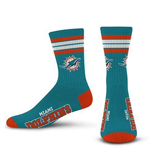 For Bare Feet Miami Dolphins 4-Stripe Deuce Crew Socks: $4.03 For Bare Feet Miami Dolphins 4-Stripe Deuce Crew Socks: $4.03
