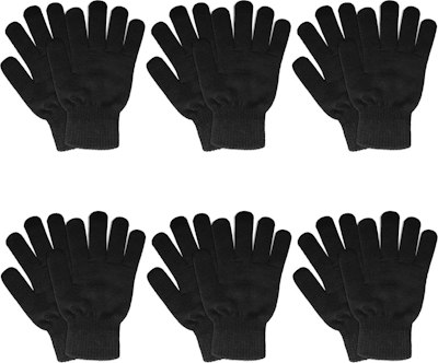 Men's/Women's Winter Gloves 6-Pack for $5 + free shipping w/ Prime