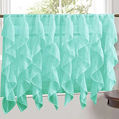 Vertical Ruffled Kitchen Curtain Window Treatment: $12.23