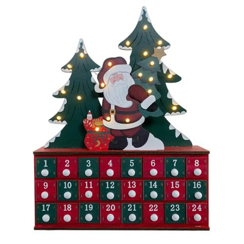 Kurt Adler 15.75-inch Wooden LED Lighted Advent Calendar: $115.26