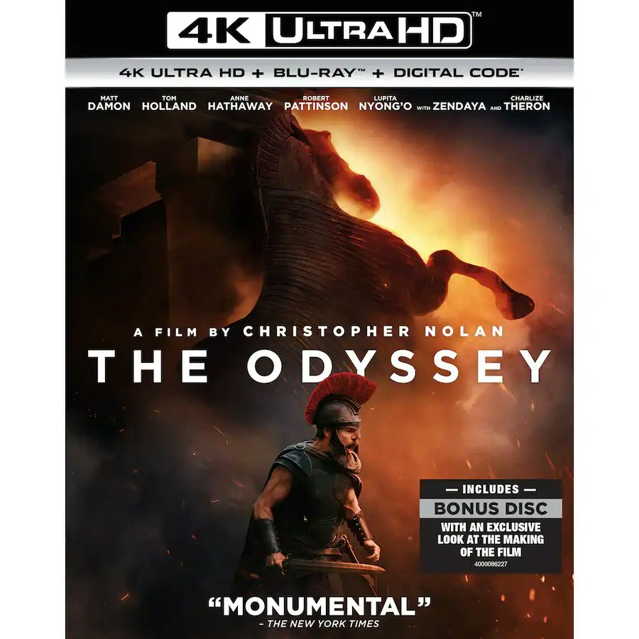 The Odyssey 4K Ultra HD Blu-ray + Digital Copy: Pre-Order for $30 The Odyssey 4K Ultra HD Blu-ray + Digital Copy: Pre-Order for $30