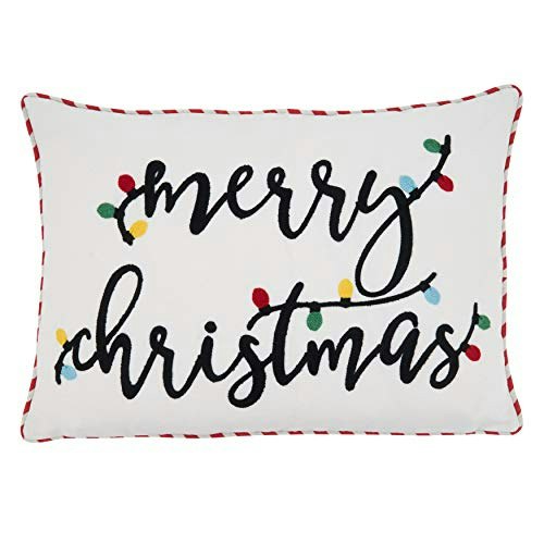 Saro Lifestyle 14" x 20" Merry Christmas Throw Pillow: $35