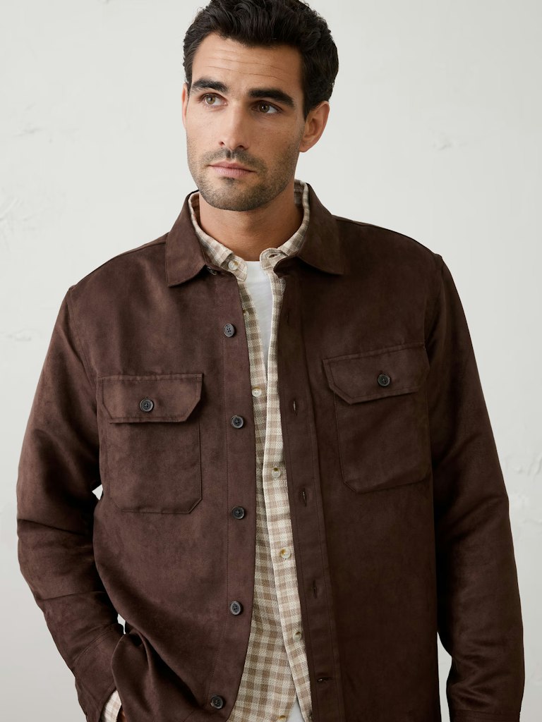 Banana Republic Factory Relaxed-Fit Vegan Suede Overshirt: $29