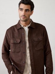 Banana Republic Factory Relaxed-Fit Vegan Suede Overshirt for $29 + free shipping w/ $50