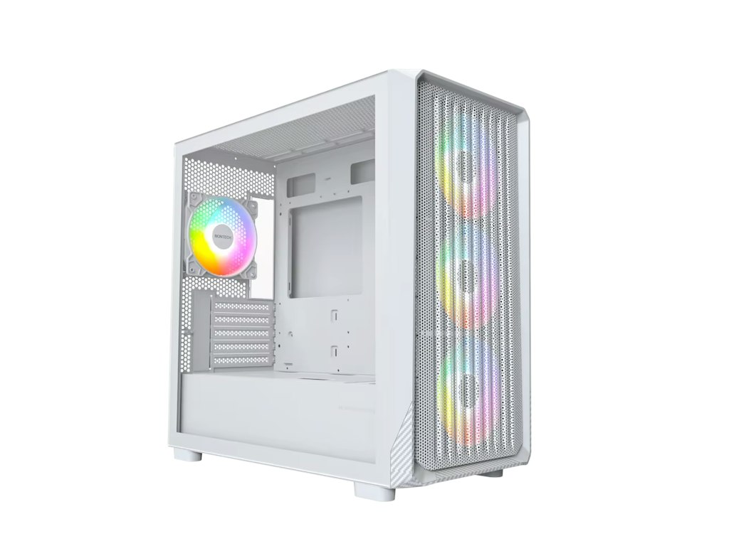 Montech X5M Micro-ATX Gaming PC Case w/ ARGB Fans & Tempered Glass Panel: $60