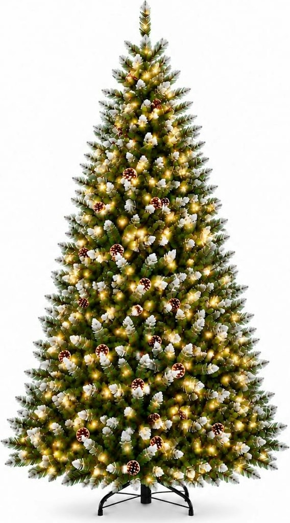 Idealhouse Prelit Snowy Pinecone 6-Foot Christmas Tree: $68