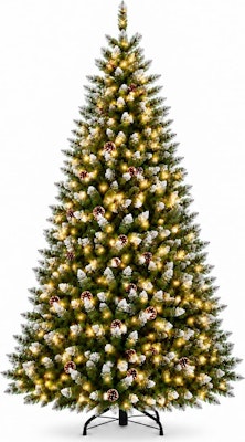 Idealhouse Prelit Snowy Pinecone 6-Foot Christmas Tree for $68 + free shipping