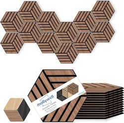 Mollywell Hexagon Acoustic 14" x 12" Wall Panels 12-Pack for $19 + free shipping w/ Prime
