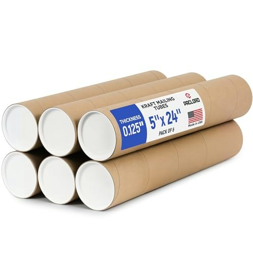 Paclord 5" x 24" Kraft Paper Mailing Tube 6-Pack: $74.95 Paclord 5" x 24" Kraft Paper Mailing Tube 6-Pack: $74.95