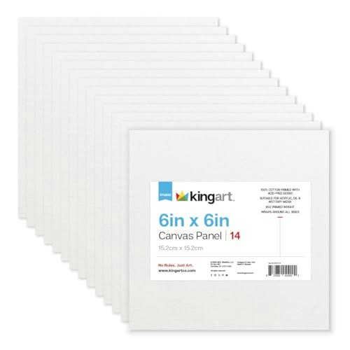 Kingart 6x6-Inch Square Canvas Panel 14-Pack: $12.47