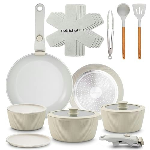 NutriChef 18-Piece Nonstick Ceramic Cookware Set: $62.53 NutriChef 18-Piece Nonstick Ceramic Cookware Set: $62.53