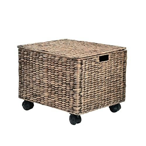 Happimess Ashton 18.11-Inch Hyacinth Rolling Filing Basket with Lid: $59.99 Happimess Ashton 18.11-Inch Hyacinth Rolling Filing Basket with Lid: $59.99