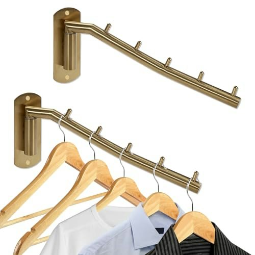 Sumnacon Swing-Arm Wall-Mount Clothes Hanger Rack 2-Pack: $21.99