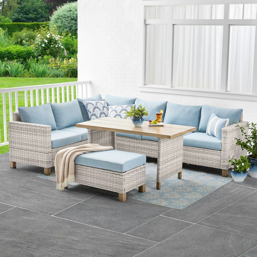 Better Homes & Gardens Brookbury Steel Resin Wicker 4-Piece Outdoor Sectional Set: $597 Better Homes & Gardens Brookbury Steel Resin Wicker 4-Piece Outdoor Sectional Set: $597