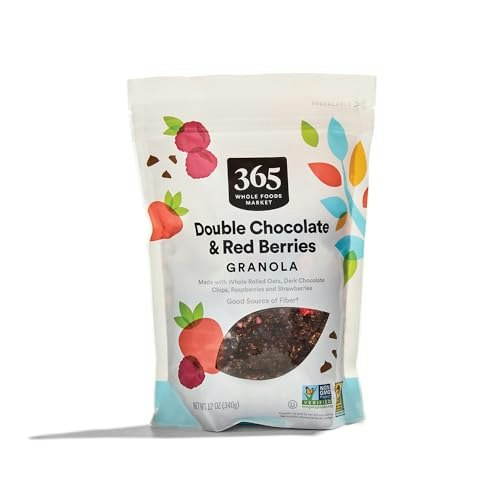 365 by Whole Foods Market Double Chocolate with Red Berries Granola 12oz: $3.49 365 by Whole Foods Market Double Chocolate with Red Berries Granola 12oz: $3.49