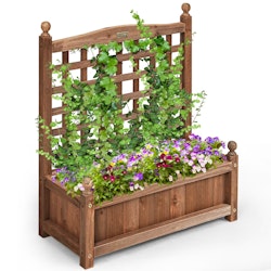 Costway Solid Wood Planter Box w/ Trellis for $50 + free shipping
