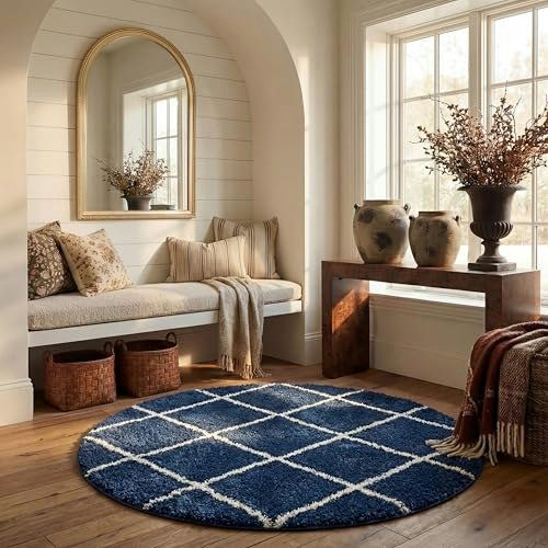Safavieh Hudson Moroccan Diamond 11-Foot Round Shag Rug: $309.99