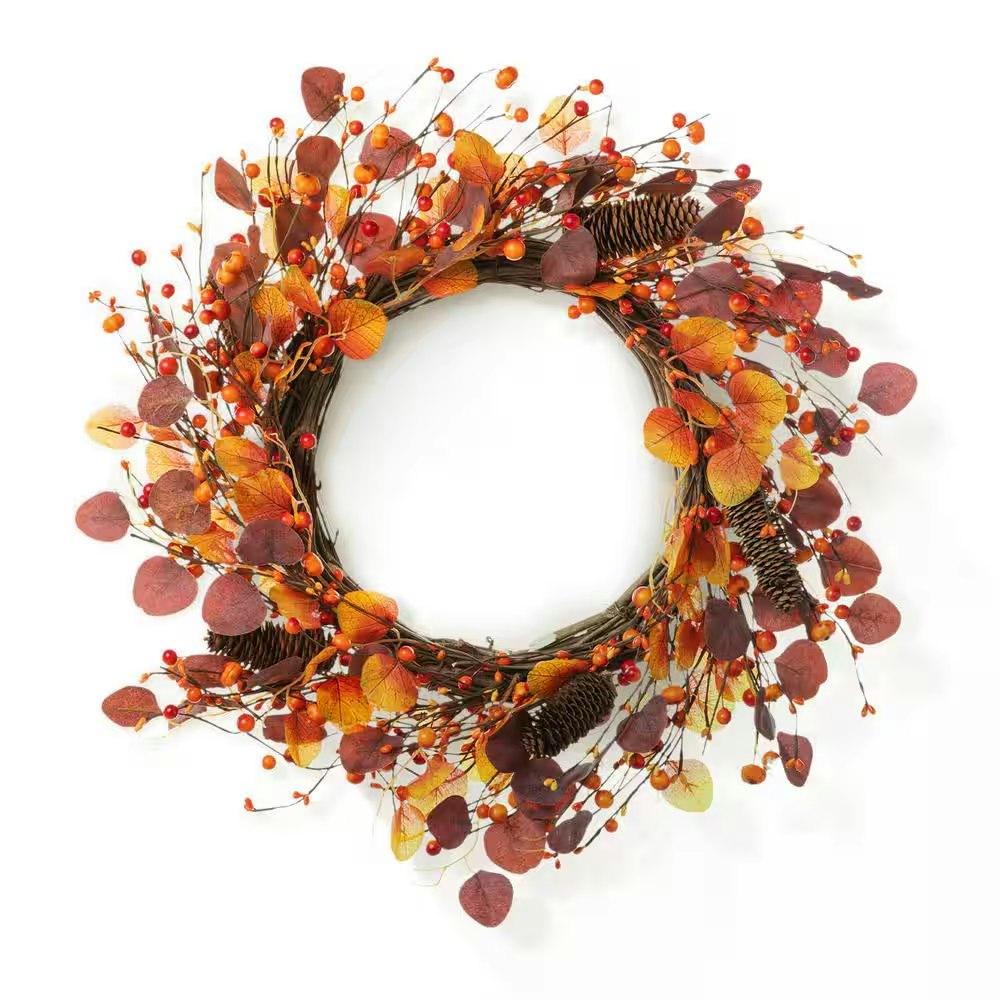 Glitzhome 22" Fall Eucalyptus Berry Artificial Wreath: $26 Glitzhome 22" Fall Eucalyptus Berry Artificial Wreath: $26