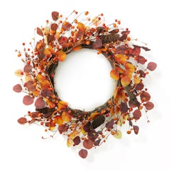Glitzhome 22" Fall Eucalyptus Berry Artificial Wreath for $26 + free shipping