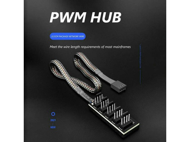 1-to-5 4-Pin PWM Fan Hub: $12.89
