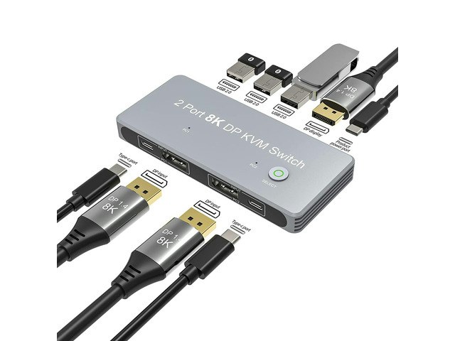 2-Port 8K DisplayPort 1.4 KVM Switch: $138.52 2-Port 8K DisplayPort 1.4 KVM Switch: $138.52
