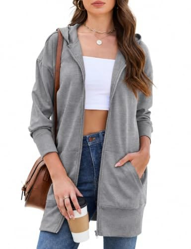 Quenteen Long Zip-Up Hoodie Sweatshirt Dress: $28.04